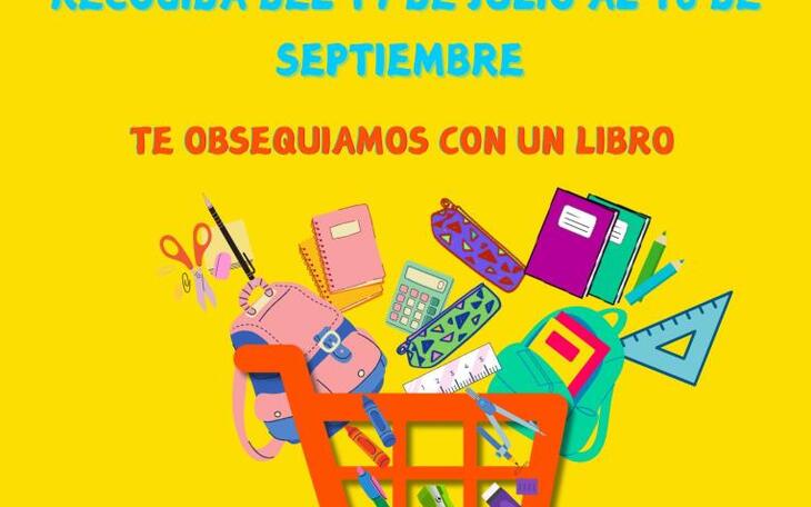 La red de bibliotecas de Benidorm y Cruz Roja ponen en marcha una campaña de recogida de material escolar 